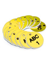 Engraved Valve Tags - Yellow with Black Text