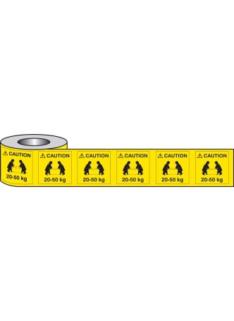 Caution - 20-50kg Labels (Roll of 500)
