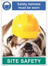 Safety Helmets must be Worn - Dog - Poster