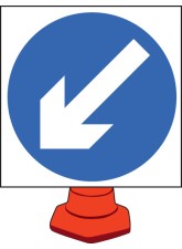 Keep Left - Cone Sign