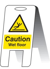 Caution - Wet Floor - Lightweight Self Standing Sign