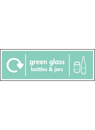 Green Glass Bottles & Jars - WRAP Recycling Sign