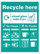 Mixed glass Bottles & jars - WRAP Recycle Here Sign