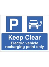Keep Clear Electric Vehicle Recharging Point Only