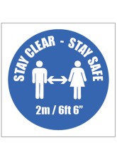 Stay Clear Stay Safe Sticker - 2m