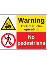 Warning Forklift Trucks Operating No Pedestrians