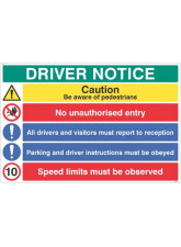 Driver Notice be Aware of Pedestrian - 10mph