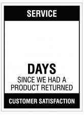 Small Wipe Clean Board "Service (Write Number) Days since a Product Return"