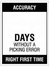Large Wipe Clean Board "Accuracy (Write Number) Days without a Picking Error"