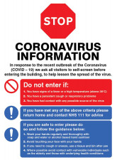 STOP - Do not enter if - Coronavirus Poster