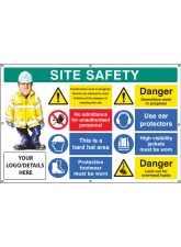 Site Safety - Multi-message - Demolition Work - Custom - Banner with Eyelets - 1270 x 810mm