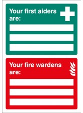 First Aiders / Fire Wardens Are - Adapt-a-Sign