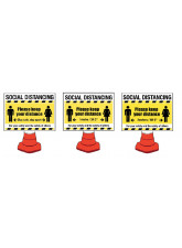 Social Distancing Cone Sign - 1m / 2m / Generic Distance Options