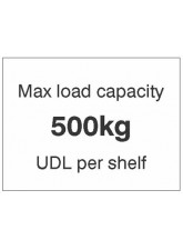 Maxload Capacity 500kg UDL Per Shelf