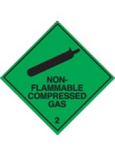 Roll of 100 Non-Flammable Compressed Gas 2 Labels - 100 x 100mm 