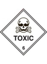 Roll of 100 Toxic 6 Labels - 100 x 100mm 