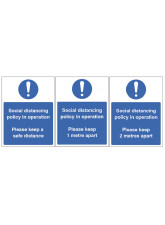 Social Distancing Policy in Operation - 1m / 2m / Generic Distance Options