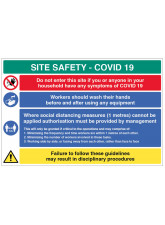 Coronavirus Site Safety Board with 4 Messages - 1m / 2m / Generic Distance Options