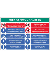Coronavirus Site Safety Board with 10 Messages - 1m / 2m / Generic Distance Options