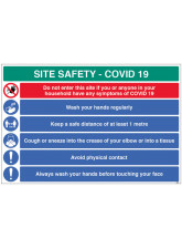 Coronavirus Site Safety Board with 6 Messages - 1m / 2m / Generic Distance Options
